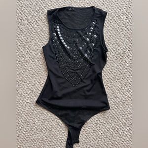Guess embellished bodysuit xs